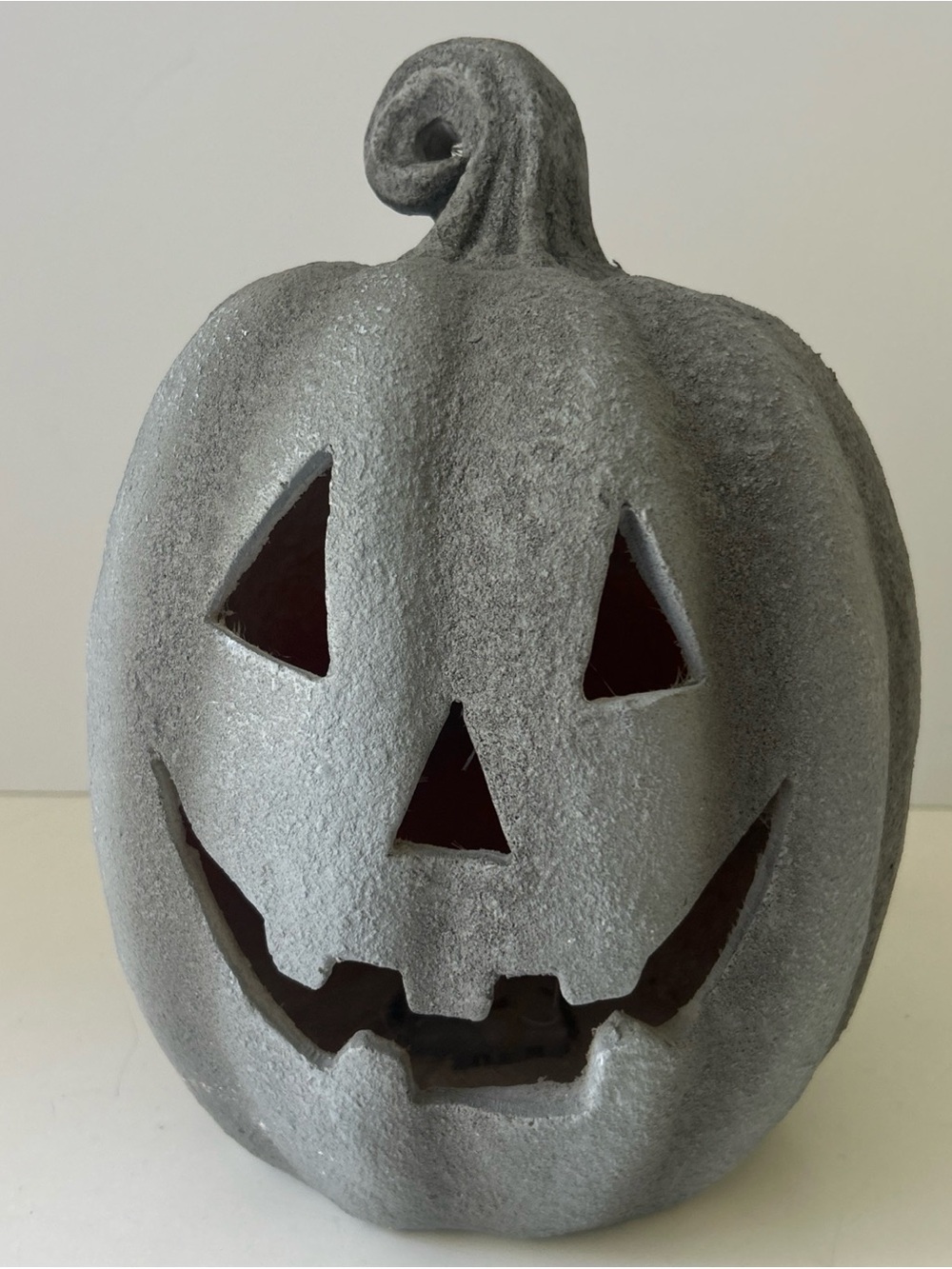 13” Martha Stewart Textured Halloween Jack-O' Lantern Sculpture LED Light Up